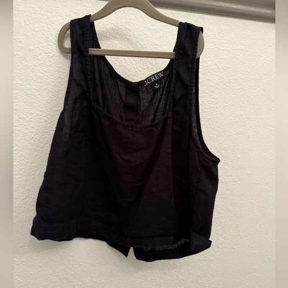 J Crew Linen Button back Shell - Picture 2 of 4